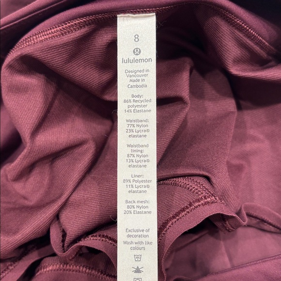 Lululemon Burgundy Red Speed Up Shorts Women's size 8 - Picture 4 of 7